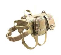 UOSIA Harnais Tactique pour Chiens avec 3 Poches Amovibles - Nylon Durable, Conception Réglable, Système Molle Et Panneau Crochet Personnalisable