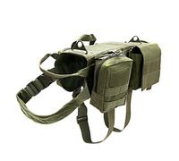 UOSIA Harnais Tactique pour Chiens avec 3 Poches Amovibles - Nylon Durable, Conception Réglable, Système Molle Et Panneau Crochet Personnalisable