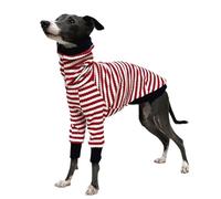 UOSIA Italian Greyhound Costume Printemps Automne Hot Dog Cover Head Col Roulé Rayé Chien Chemise Italian Greyhound Whippet Deerhound Bedlington Terrier Léger Coton Vêtements pour Chiens