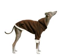 UOSIA Lévrier Italien Polaire Chien Sweat à Capuche Sweat-Shirt Doux en Peluche Marron léger léger Hiver Chaud Deux Jambes Manches Longues Pull Whippet Onesie Chemises Manteau pour Petits Moyens