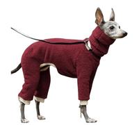 UOSIA Manteau d'hiver De Chien Pullover Doux Pyjamas De Chien À Quatre Pattes Col De Tortue en Polaire Épais Pulls Chauds Greyhound Manteaux Imperméables Au Vent pour Les Chiens De Taille Moyenne