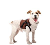 UOSIA Manteau pour Chien avec Harnais Veste matelassée imperméable pour l'hiver Manteau pour Chien Manteau Tendance pour Temps Froid avec Fermeture éclair Patchwork coloré