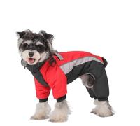 UOSIA Manteaux Chauds en Polaire pour Chiens Veste matelassée réfléchissante pour Chiots par Temps Froid avec Anneaux en D Ajustables Combinaison de Ski Patchwork colorée pour Petits Chiens