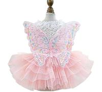 UOSIA Papillon Chien Robe Mignon Chiot Tutu Jupe Fille Rose d’été Chien Princesse Costume drôle Mode Chat vêtements pour fête d’Anniversaire de Mariage