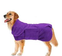 UOSIA Peignoir de séchage pour Chien, Couleur Unie, Serviette en Microfibre absorbante, Peignoir de Bain pour Animaux de Compagnie, Peignoirs Chauds pour Grands Chiens avec col et Taille Ajustables