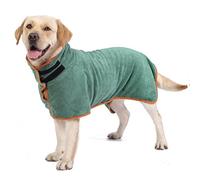 UOSIA Peignoir de séchage pour Chien, Couleur Unie, Serviette en Microfibre absorbante, Peignoir de Bain pour Animaux de Compagnie, Peignoirs Chauds pour Grands Chiens avec col et Taille Ajustables