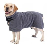 UOSIA Peignoir de séchage pour Chien, Couleur Unie, Serviette en Microfibre absorbante, Peignoir de Bain pour Animaux de Compagnie, Peignoirs Chauds pour Grands Chiens avec col et Taille Ajustables