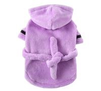 UOSIA Peignoir pour Animaux de Compagnie, Pyjama d'hiver Luxueux en Flanelle Douce et épaisse avec Capuche, Serviettes absorbantes à séchage Rapide pour Chiens, vêtements de Nuit Doux pour Chiots