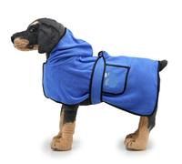 UOSIA Peignoir pour Chien, Serviette de Bain absorbante à Capuche pour Chiots, Chiens et Chats, Peignoir Confortable pour Animaux de Compagnie, séchage Rapide, avec Ceinture et Poche