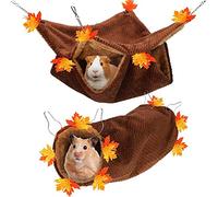 UOSIA Petit Animal Cage Hamac Set Hamster Suspension Hamac Tunnel Double Couche Chaude Sac De Couchage Amovible avec Crochet pour Hamster Sugar Glider Chinchilla Ferret Cobaye