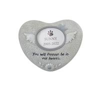 UOSIA Pierres commémoratives pour Chiens avec Cadre Photo, en Forme de Patte ou de cœur, Cadeau de sympathie en Cas de Perte d'un Chien ou d'un Chat