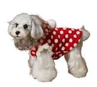 UOSIA Polka Dot Rouge Chien À Capuche Doux Chaleur Polaire Vêtements pour Animaux De Compagnie Sweatshirt Mignon Chien Manteau Temps Froid Coutume De Noël pour Petits Chiens Moyens