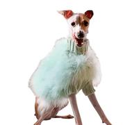 UOSIA Pull Gris avec Plume Chaud de Luxe pour Chien Vêtements de fête pour l'hiver pour lévriers Pull à col roulé pour Temps Froid pour Chiens de Petite et Moyenne Taille