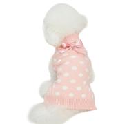 UOSIA Pull tricoté à col roulé pour Chien et Fille, Pull Mignon avec nœud, pour Temps Froid, Chaud, Hiver, vêtements pour Chien