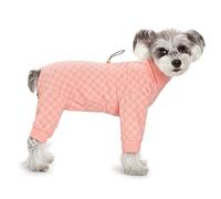 UOSIA Pyjama Chaud en Polaire pour Chien Manteau Ajustable à Carreaux pour Chiots Pull-Over pour Temps Froid, col roulé Tendance vêtements d'hiver pour Chiens à Quatre Pattes