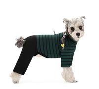 UOSIA Pyjama pour Chien en Coton rayé pour Chiot, Combinaison Chaude à 4 Pattes, Chemise épaisse pour Chien de Petite et Moyenne Taille, vêtements d'hiver pour Chien par Temps Froid