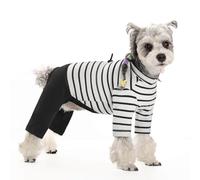 UOSIA Pyjama pour Chien en Coton rayé pour Chiot, Combinaison Chaude à 4 Pattes, Chemise épaisse pour Chien de Petite et Moyenne Taille, vêtements d'hiver pour Chien par Temps Froid