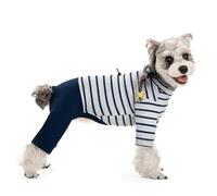 UOSIA Pyjama pour Chien en Coton rayé pour Chiot, Combinaison Chaude à 4 Pattes, Chemise épaisse pour Chien de Petite et Moyenne Taille, vêtements d'hiver pour Chien par Temps Froid