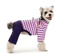 UOSIA Pyjama pour Chien en Coton rayé pour Chiot, Combinaison Chaude à 4 Pattes, Chemise épaisse pour Chien de Petite et Moyenne Taille, vêtements d'hiver pour Chien par Temps Froid