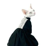 UOSIA Robe De Chat sans Cheveux Mignon Costume De Chat Sphynx Sphynx avec Dentelle Et Collier Jupe Princesse Douce pour Cornish Rex, Devon Rex, Peterbald