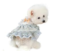 UOSIA Robe De Princesse De Chien De Dentelle De Luxe avec Noeud Papillon Mignon Plaid Fille Chiot Jupe Animaux De Compagnie D'été Costume d'anniversaire pour La Fête De Vacances De Mariage De Chiot