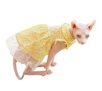 UOSIA Robe d'été en Dentelle pour Chat, imprimé Floral, sans Poils, vêtements de Princesse pour Chaton, pour Sphynx Cornish Rex, Devon Rex, Peterbald