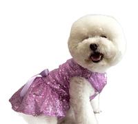 UOSIA Robe Princesse de Luxe à Paillettes pour Chien avec nœud décoratif Jupe de Mariage Bling-Bling pour Chiot Robe d'anniversaire pour Petits Chiens