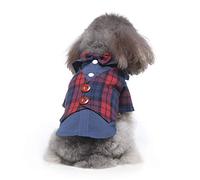 UOSIA Smoking Classique à Carreaux pour Petit Chien, Costume de fête Formel pour Chiot, Chemise pour Chien, Mariage, noël, Anniversaire, vêtements pour Animaux de Compagnie