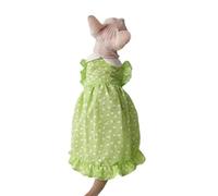 UOSIA Sphynx Cat Clothes Cute Cat Blossom Jupe Coton Chat Chemise Juste pour Les Chats Respirant Summer Cat Sundress Cat Vêtements pour Tous Les Jours Devon Rex Chat sans Poils