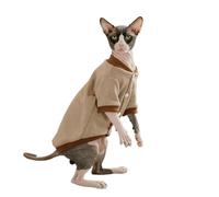 UOSIA Sphynx Chat Manteau Automne Hiver sans Cheveux Couleur Solide Cardigan Pull Chaud Épais Mode Chaton Sweatshirt Sphynx Chat Veste d'hiver avec Bouton