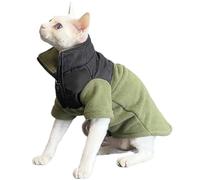 UOSIA Sphynx Chat Manteau d'hiver Veste de Chat sans Poils avec Fermeture éclair épaissir Chaud Sphynx Chat vêtements Chiot Manteau par Temps Froid