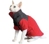 UOSIA Sphynx Chat Manteau d'hiver Veste de Chat sans Poils avec Fermeture éclair épaissir Chaud Sphynx Chat vêtements Chiot Manteau par Temps Froid