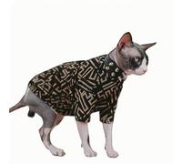 UOSIA Sphynx Chat Vêtements Doux Chaud Noir Or Manches Longues Pullover Chat Chemise Pyjamas Vêtements Quotidiens Cou-Tortue Mode pour Animaux De Compagnie pour Devon Rex