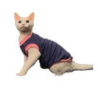 UOSIA Sphynx Chat Vêtements sans Cheveux Mignon Respirant Tenues d'animaux De Compagnie pour Printemps Été Automne, Gilet Col Rond Chaton Chemises Chat Pyjamas