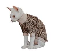 UOSIA Sphynx Chats Vêtements Leopard sans Cheveux Chat Sweater Chemise Doux Chaud Manches Longues Pullover pour Animaux De Compagnie Pyjamas Mode Coll De Tortue Chats Vêtements