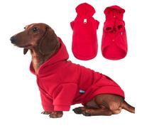 UOSIA Sweat À Capuche pour Chien pour Teckel, Chaud d'hiver, Combinaison avec Poches Et Anneau en D, Polaire De Couleur Unie, Boutons À Deux Pattes