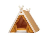 UOSIA Tente De Chien Teepee Lit Portable pour Petits Chiens avec Coussin Doux, Maison Mignonne De Chien en Toile 24 Pouces À L'intérieur en Plein Air