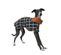 UOSIA Veste De Chien d'hiver Mode Noir Coton Gris-Chien Manteau Whippet Ceinture Cape Veste Antivent Manteau pour Petits Chiens Moyens Et Grands
