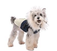 UOSIA Veste pour Chien Manteau d'hiver avec Harnais intégré Vestes Chaudes pour Animaux de Compagnie avec Capuche et col en Fourrure Veste matelassée Tendance pour Temps Froid