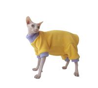 UOSIA Vêtements d'hiver pour Chat Sphynx à col roulé Pull à col roulé Violet Doux avec Protection Ventrale Combinaison Polaire Chaude pour Chatons et Chiots