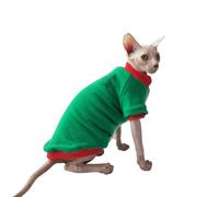 UOSIA Vêtements épais pour Chat sans Poils Manteau de Noël en Velours Chaud Cardigan à Boutons Sweat-Shirt pour Chat Sphynx en Hiver Manteau Doux avec Manches pour Chats et Chatons