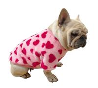 UOSIA Vêtements Mignons en Polaire pour Bouledogue français Veste Gilet d'hiver Chaude et épaisse Costume pour Chien corpulent Bouledogue Motif Amour Pull en Peluche pour Chien