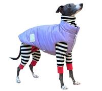UOSIA Vêtements pour lévriers Italiens, Pull Chaud d'automne pour Whippet, col roulé, Combinaison Extensible pour Chiot, Rayures Classiques, 4 Pattes, Pyjama pour Chien de Petite et Moyenne Taille