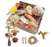UOSIWYA Lot de 10 jouets à mâcher pour oiseaux, perroquet, perruche, calopsitte, cage à oiseaux à suspendre, accessoires pour cage à perruches