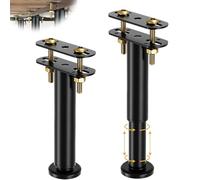 UOSIWYA Lot de 2 pieds de support de lit réglables pour cadre de lit central - Pieds de support robustes pour lit, armoire, canapé, cadre de rechange (25 à 42 cm)