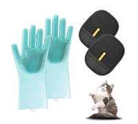 UOSIWYA Lot de 6 gants de toilettage pour poils de chat - Double fourrure - Pour toilettage et toilettage