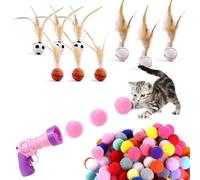 UOSIWYA Lot de 9 jouets interactifs pour chat - Jouet pour chat - Balle très élastique - 1 pièce - Lanceur avec 50 balles