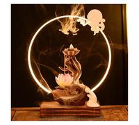 uotmui Brûleur D'encens Brûleur d'encens à Reflux Zen Chinois, Lampe à Main de Bouddha, Ornements créatifs for Porche, Maison, Salon, Bureau, brûleur d'aromathérapie Porte-Bâton D'encens(A)