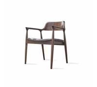 uotmui Chaise De Bureau Confortable Chaise de Salle à Manger avec Cadre en Bois Massif, siège rembourré, Couleur Noyer, avec accoudoir, Dossier en Bois Massif Chaises De Bureau à Domicile(A)