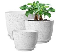 UOUZ Lot de 12/10/9 Grands Pots de Fleurs Modernes avec Trous de Drainage pour Plantes d'intérieur Motif mouchetures Blanches